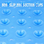 Bath Tub Shower Non-Slip and Extra Large, Bathtub Mat with Suction Cups, Machine Washable Bathroom Mats with Drain Holes, Blue