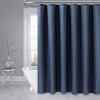 Thick Fabric Shower Curtains for Bathroom - Waffle Weave Heavy Duty, Hotel Spa Luxury Weighted Polyester Cloth Bath Curtain Set