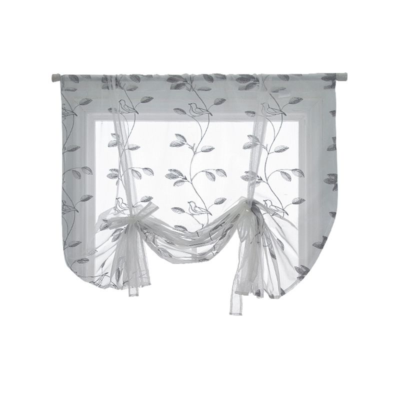 Roman Curtain Window Shades Sheers 60*120cm, Embroidery Balloon Curtains Drapes 1 Panels for Kitchen Room