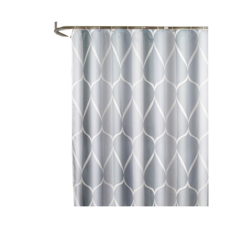 Modern Grey Plaid Fabric Shower Curtain -
80*180cm - Fashionable Bathroom Accessory with Abstract Design