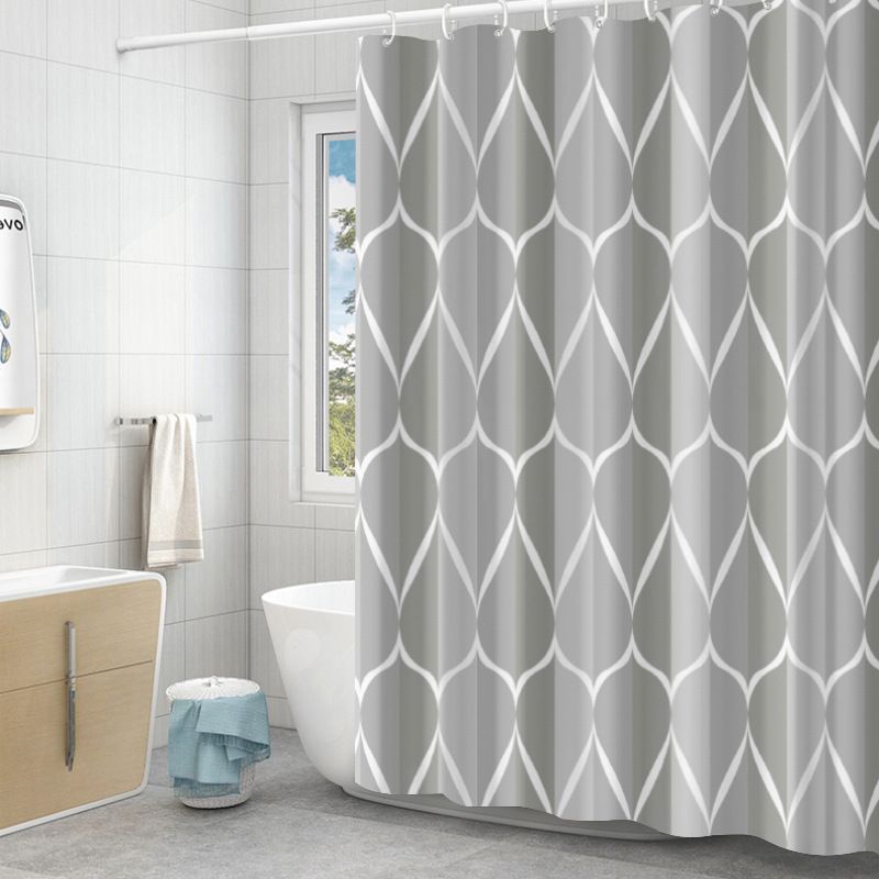 Modern Grey Plaid Fabric Shower Curtain -
80*180cm - Fashionable Bathroom Accessory with Abstract Design
