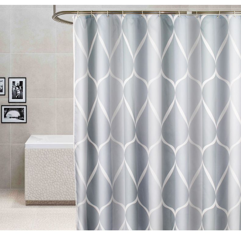 Modern Grey Plaid Fabric Shower Curtain -
80*180cm - Fashionable Bathroom Accessory with Abstract Design