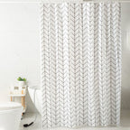 Herringbone Shower Curtain –Water Resistant, Wrinkle Resistant, Machine Washable, Polyester Shower Curtain-Dorm Room 180*180cm