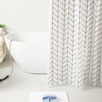 Herringbone Shower Curtain –Water Resistant, Wrinkle Resistant, Machine Washable, Polyester Shower Curtain-Dorm Room 180*180cm