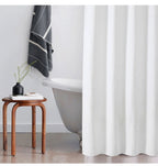 No Hooks Needed Linen Textured Shower Curtain with Snap-in Fabric Liner Set,White Hotel Luxury Decor Shower Curtains for Bathroom