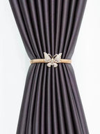 Spring Design Curtain Ties Carving Design Curtain Holdback Curtain Holders for Drapes Backs Thin or Thick Curtain(Gold Butterfly)