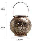 Wrought Iron Solar Lantern Light - Solar Lantern Outdoor Garden cast Light Spherical Pattern Landscape Light Pendant Lantern