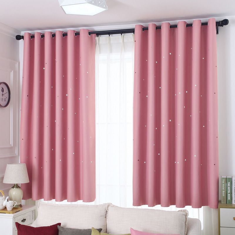 Blackout Curtains for Kids Bedroom, Thermal Insulated Grommet Star Cutout Window Curtain for Living Room, Baby Nursery Curtains