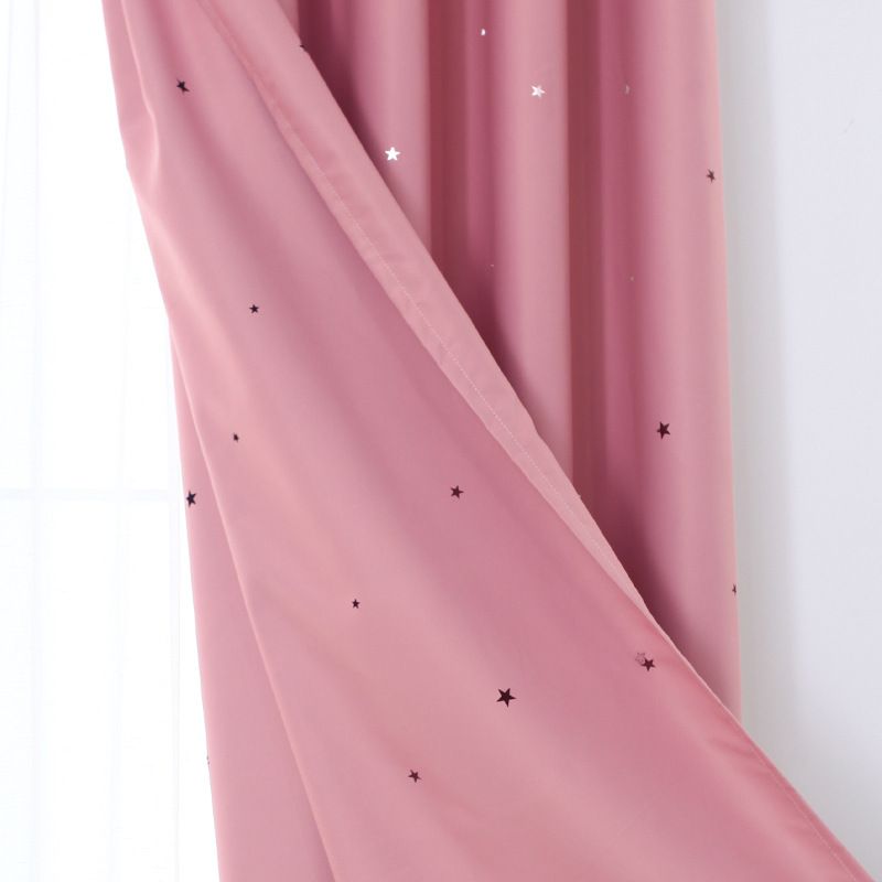 Blackout Curtains for Kids Bedroom, Thermal Insulated Grommet Star Cutout Window Curtain for Living Room, Baby Nursery Curtains