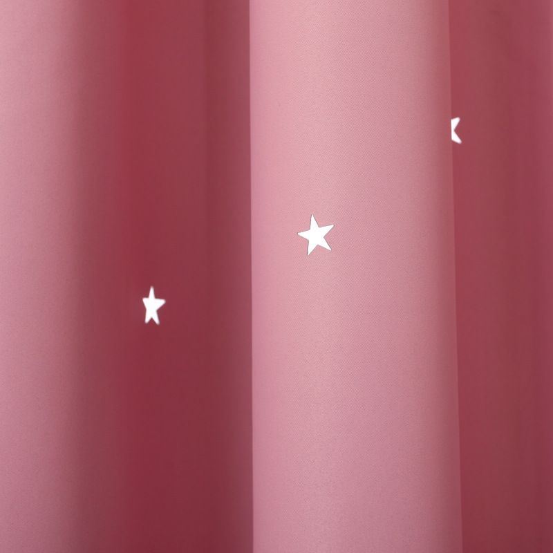 Blackout Curtains for Kids Bedroom, Thermal Insulated Grommet Star Cutout Window Curtain for Living Room, Baby Nursery Curtains