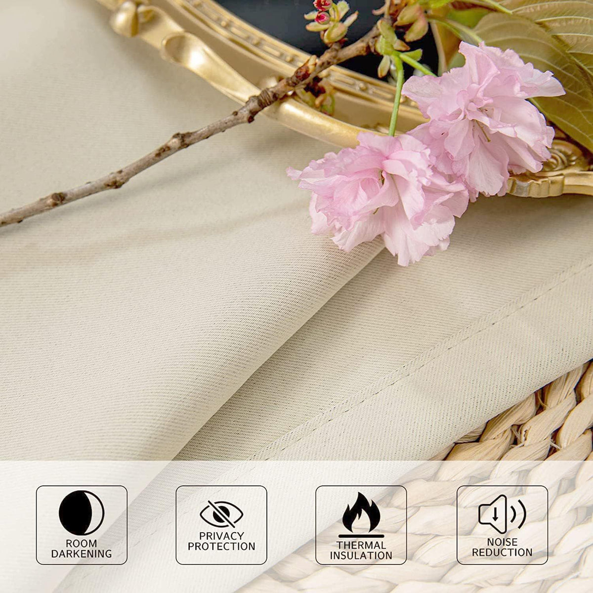 Blackout Door Curtains for Doorway Closet Curtains for Living Room Thermal Insulated Room Darkening Grommet Top Window Drapes