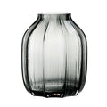 Black Grey Glass Vase for Flowers,Dark Grey Bud Tall Glass Vases,Simple Striped Design for Home Floor Decor（A set of 2）
