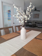 Ceramic Rustic Farmhouse Vase,Neutral Cream Vases Pottery Decorative Floral Textured Vase for Home Decor, Table, Shelf Decor
