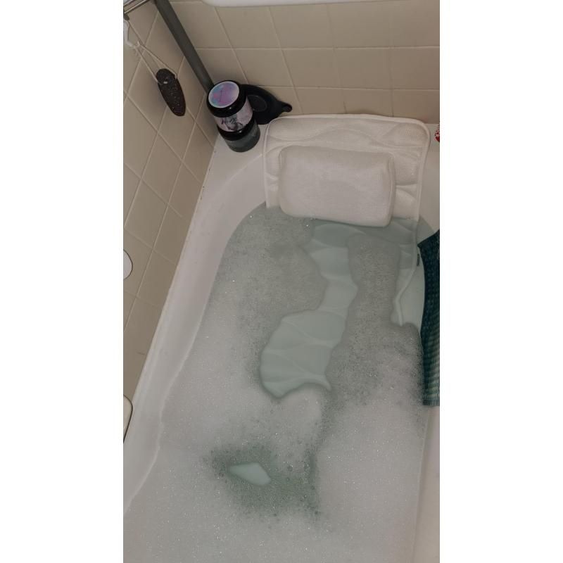 Full Body Bath Pillow, Bath Pillows for tub with Mesh Washing Suction Cups, Spa Bathtub Pillow for Head Neck Shoulder and Back