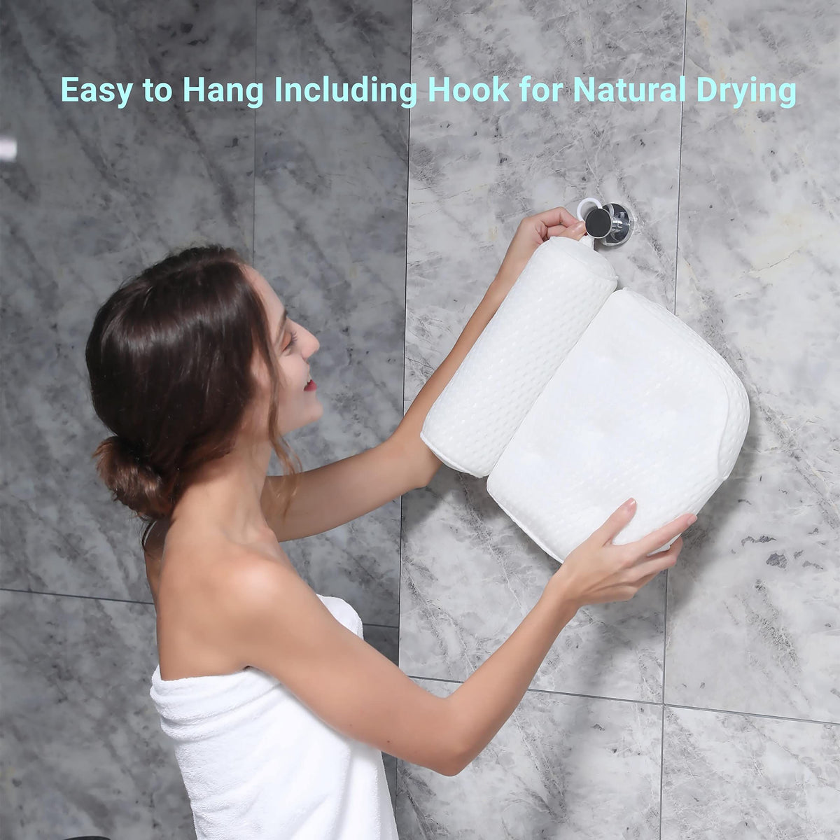 Bath Pillows for Tub with Waterproof Air Mesh Material Technology and Slip Suction Cups,Bath Pillows for Tub Neck and Back Support