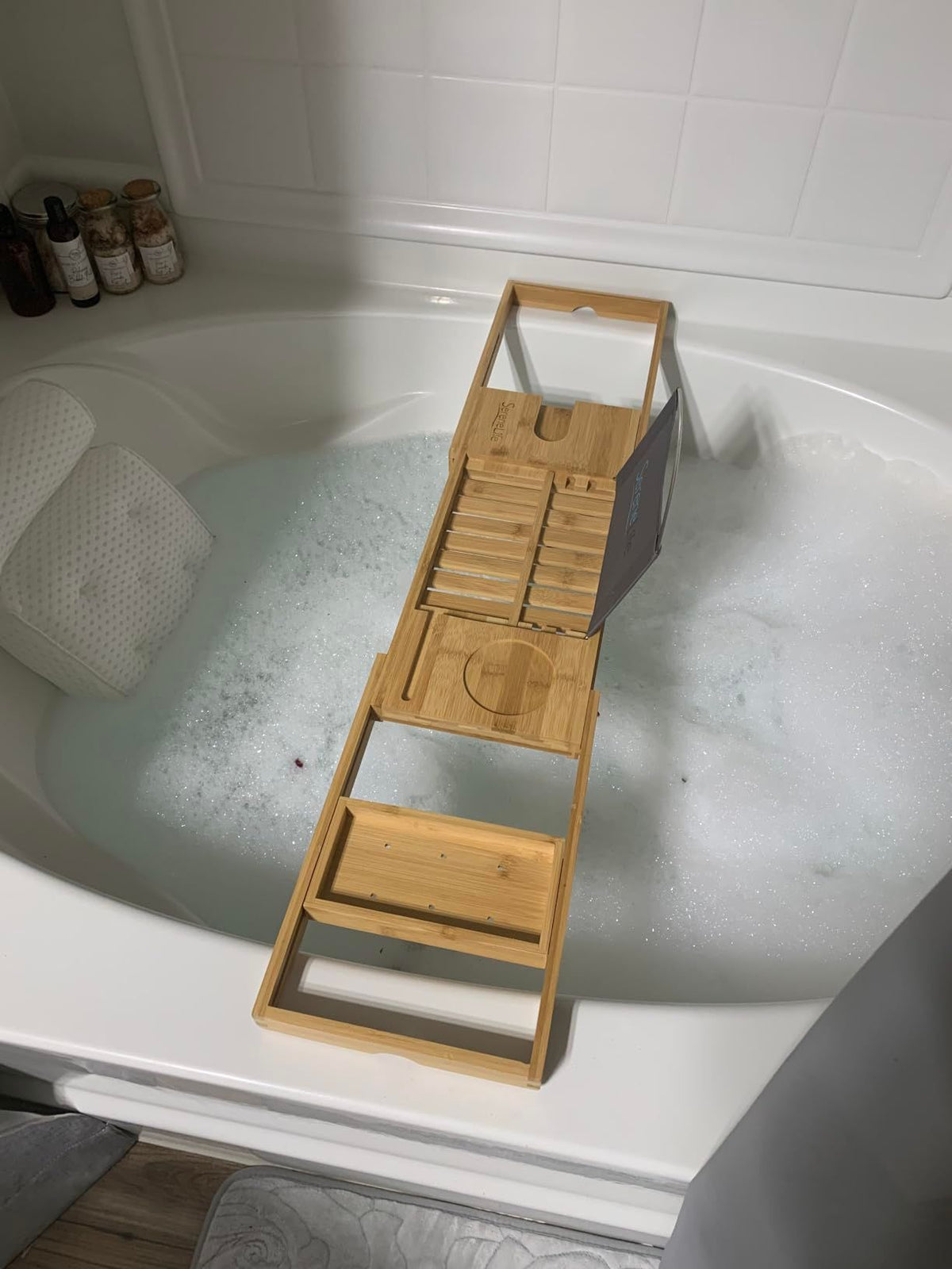 Bath Pillows for Tub with Waterproof Air Mesh Material Technology and Slip Suction Cups,Bath Pillows for Tub Neck and Back Support