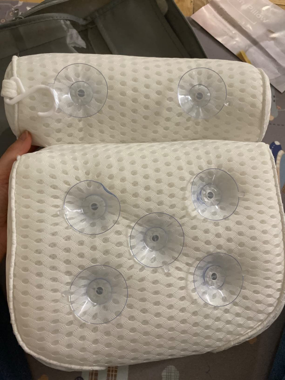 Bath Pillows for Tub with Waterproof Air Mesh Material Technology and Slip Suction Cups,Bath Pillows for Tub Neck and Back Support