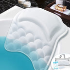 Bathtub Spa Pillow Bath Pillows for tub, with Non-Slip 6 Large Strong Suction Cups, Free Machine Washable Bag
