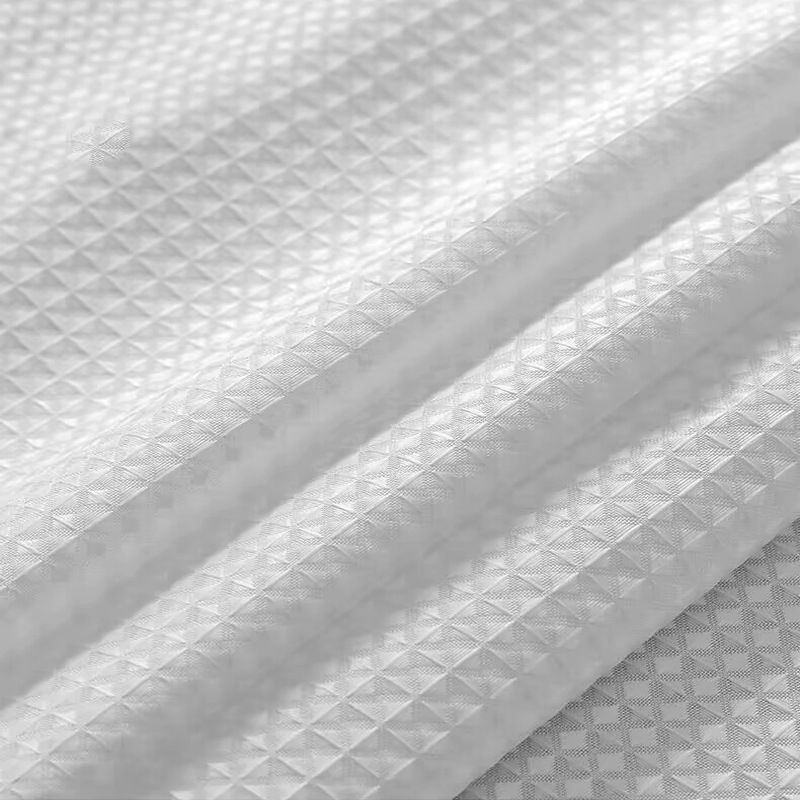 Shower Curtain White - Hotel Style Shower Curtains for Bathroom with Waffle Design, White Fabric Shower Curtain