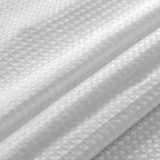 Shower Curtain White - Hotel Style Shower Curtains for Bathroom with Waffle Design, White Fabric Shower Curtain