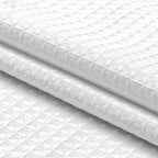 Shower Curtain White - Hotel Style Shower Curtains for Bathroom with Waffle Design, White Fabric Shower Curtain
