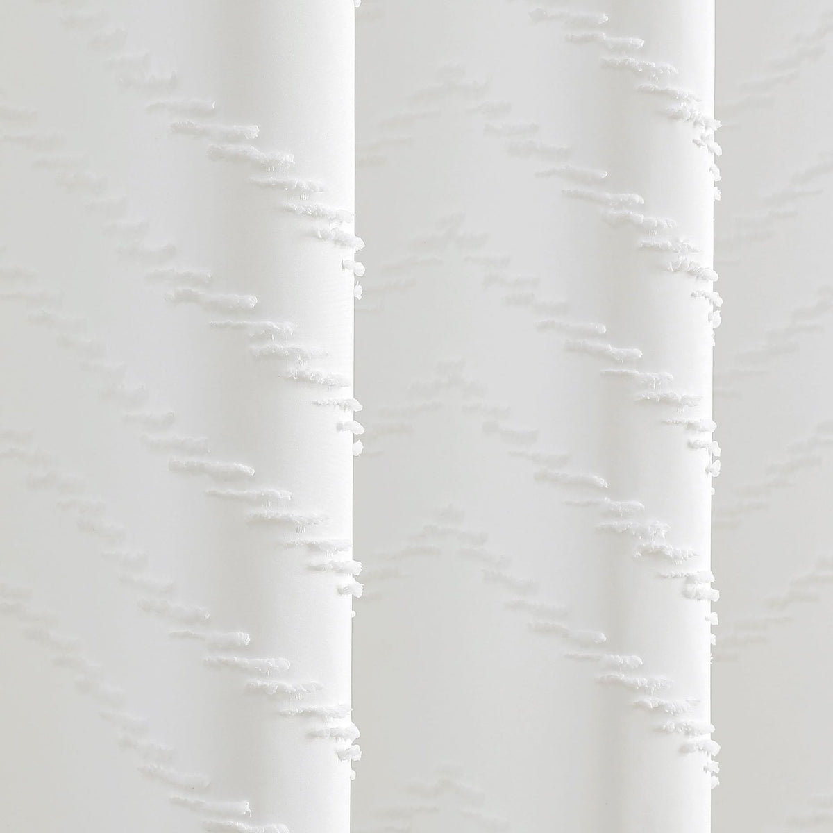 Shower Curtain White Tassel Woven Fabric Shower Curtain Modern Farmhouse Textured Tufted Chevron Striped Minimalist Bathroom Hotel
