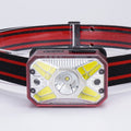 Headlamp with Red Light Option, Powered by Rechargeable LED Headlight with Motion Sensor for Outdoors, Camping, Running