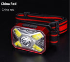 Headlamp with Red Light Option, Powered by Rechargeable LED Headlight with Motion Sensor for Outdoors, Camping, Running