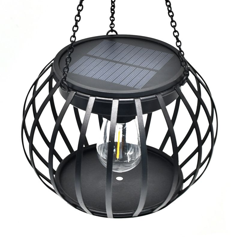 Solar Outdoor Lights Upgraded Hanging Solar Lantern Metal Solar Lights Outdoor Waterproof Lanterns Powered Garden Yard, 2 Pack