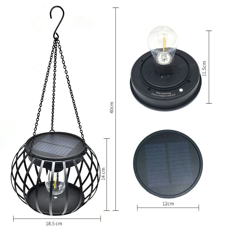 Solar Outdoor Lights Upgraded Hanging Solar Lantern Metal Solar Lights Outdoor Waterproof Lanterns Powered Garden Yard, 2 Pack