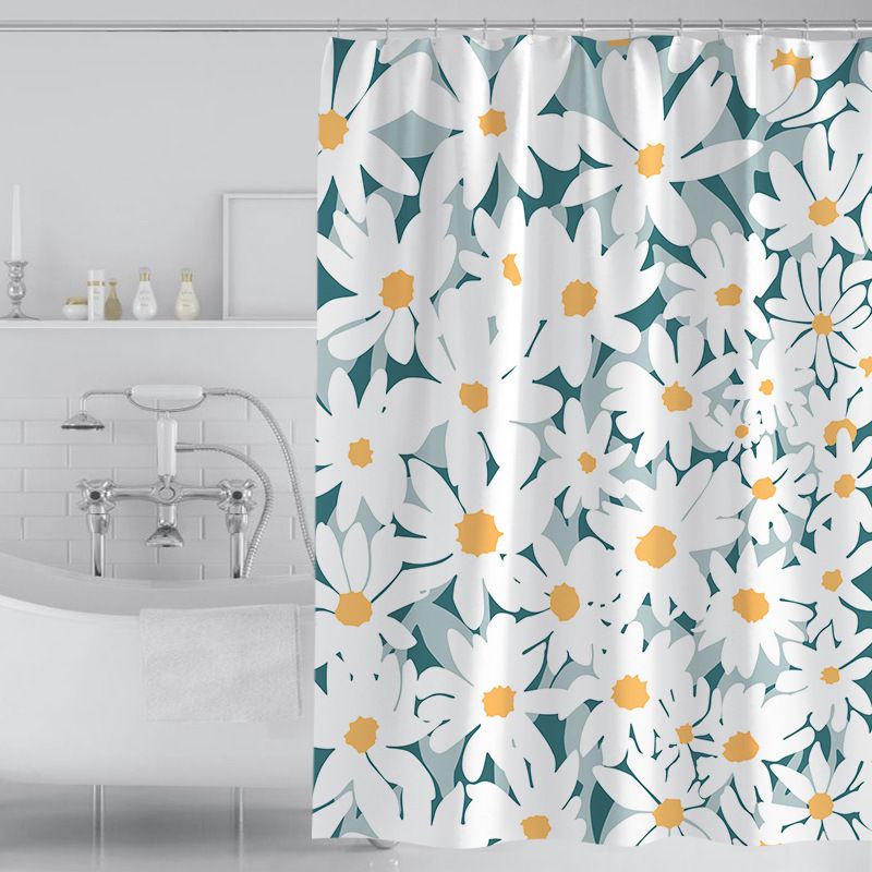 Shower Curtain Abstract Bathtub Curtain with Hooks Green 80*180cm Extra Long Shower Curtain Polyester Soft Cloth & Hotel Quality