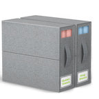 Bed Sheets Organizer, Foldable Queen & King Size Sheet Storage, 2 Pack Bedsheet Organizers for Linen Closet (Grey)