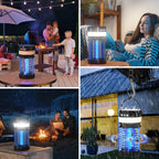 Zapper Waterproof Fly Trap,Portable Rechargeable Mosquito Killer with LED Light for Home,Kitchen,Backyard,Camping (Black-Blue)