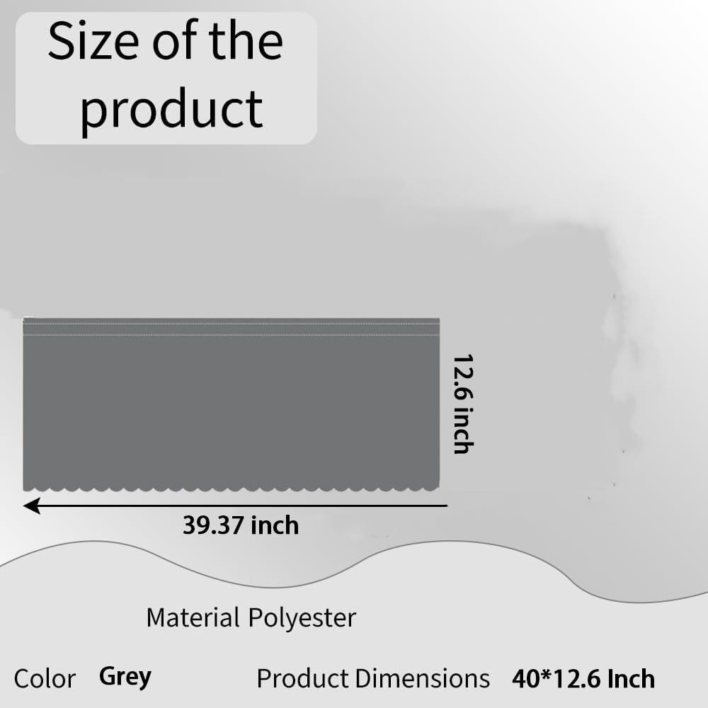 1Pcs Top of Curtain Light Blocker 40*12.6 Inch Light Blocking Curtains Toppers for Window Easy Installation with Self-Adhesive Tape for Bedroom(Grey)