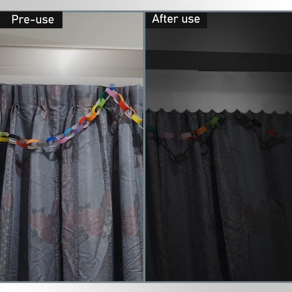 1Pcs Top of Curtain Light Blocker 40*12.6 Inch Light Blocking Curtains Toppers for Window Easy Installation with Self-Adhesive Tape for Bedroom(Grey)