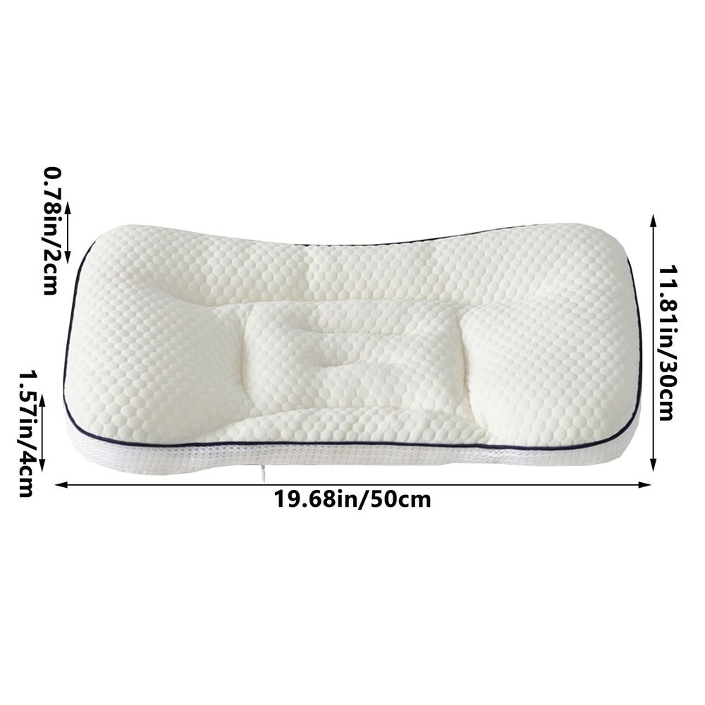 Ergonomic Neck Pillow for Kids | Soft Cozy Comfort Sleeping Pillow | Memory Foam Contour Pillow for Side, Back & Stomach Sleepers | 50x30cm White Rectangle Pillow
