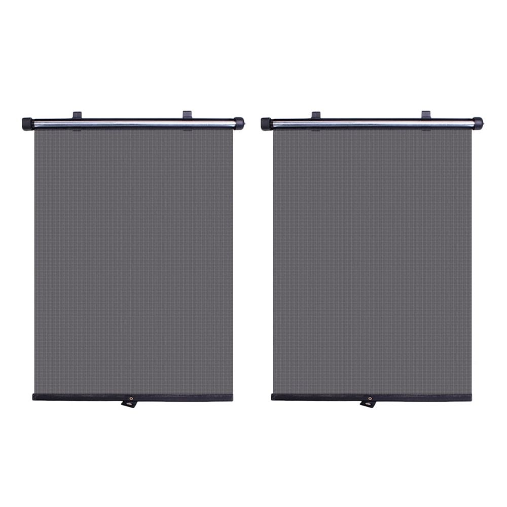 2-Pack Adjustable Black Car Sunshade Retractable Side Window Curtains for UV and Heat Reduction