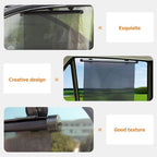 2-Pack Adjustable Black Car Sunshade Retractable Side Window Curtains for UV and Heat Reduction