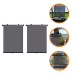 2-Pack Adjustable Black Car Sunshade Retractable Side Window Curtains for UV and Heat Reduction
