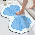 Bow Toilet Floor Mat Absorbent Soft Bath Rug Non Slip Drying Mat Plush Foot Mat Entryway Bathroom Bedroom Home Decor Cute Shaped Carpet for Shower Sink Toilet Hallway Bathroom Spa Shower Tub Stairs