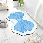 Bow Toilet Floor Mat Absorbent Soft Bath Rug Non Slip Drying Mat Plush Foot Mat Entryway Bathroom Bedroom Home Decor Cute Shaped Carpet for Shower Sink Toilet Hallway Bathroom Spa Shower Tub Stairs