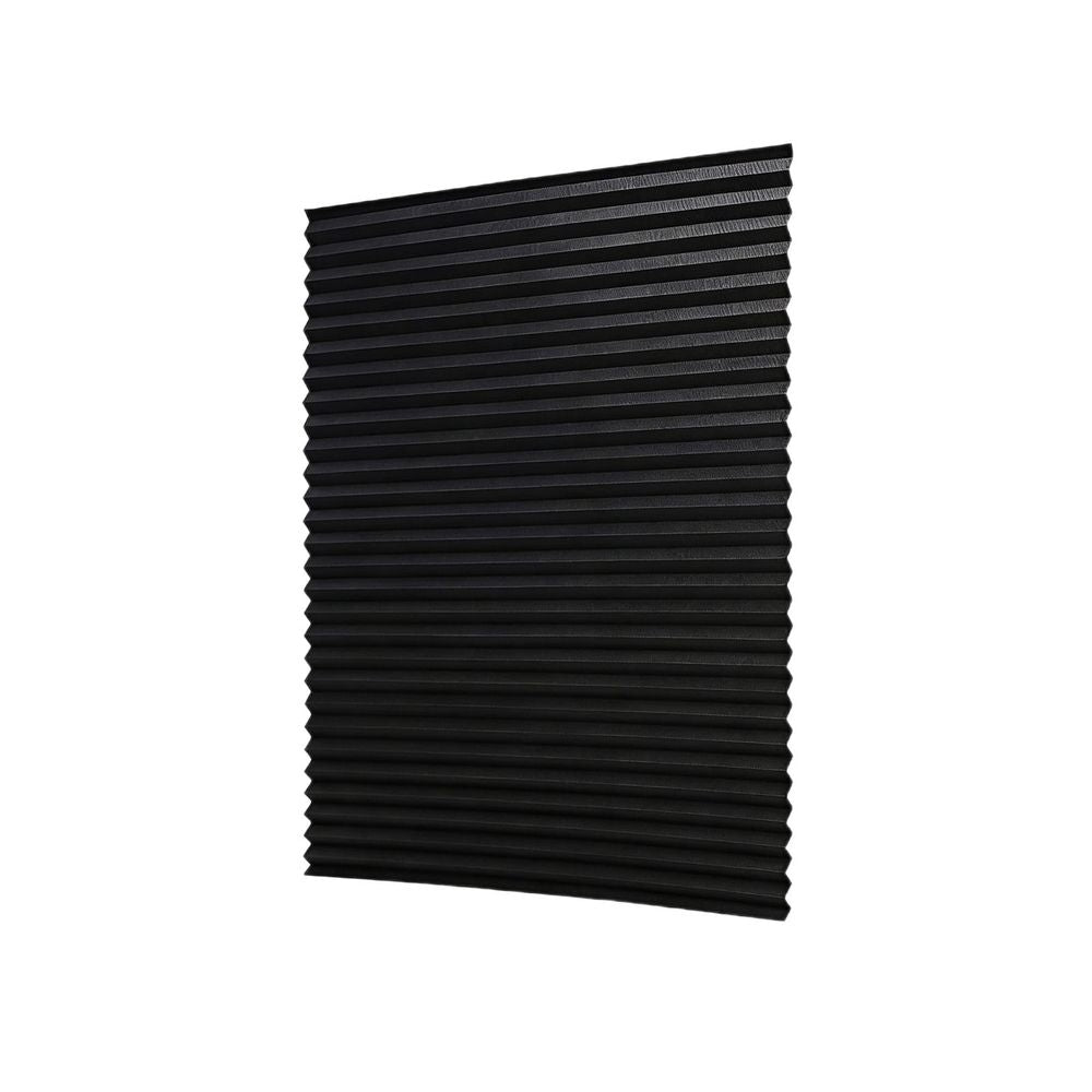 59.06×23.62in Blackout Curtains for Bedroom, No Drill Pleated Blinds, Self-Adhesive Tape No Wall Damage, Light Filtering & Privacy Protection, Black