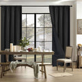 78.74x39.37in Blackout Curtains for Bedroom & Living Room, Thermal Insulated Full Light Blocking Drapes, Polyester Pongee Fabric with UV Protection, A|Black