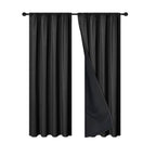 78.74x39.37in Blackout Curtains for Bedroom & Living Room, Thermal Insulated Full Light Blocking Drapes, Polyester Pongee Fabric with UV Protection, A|Black