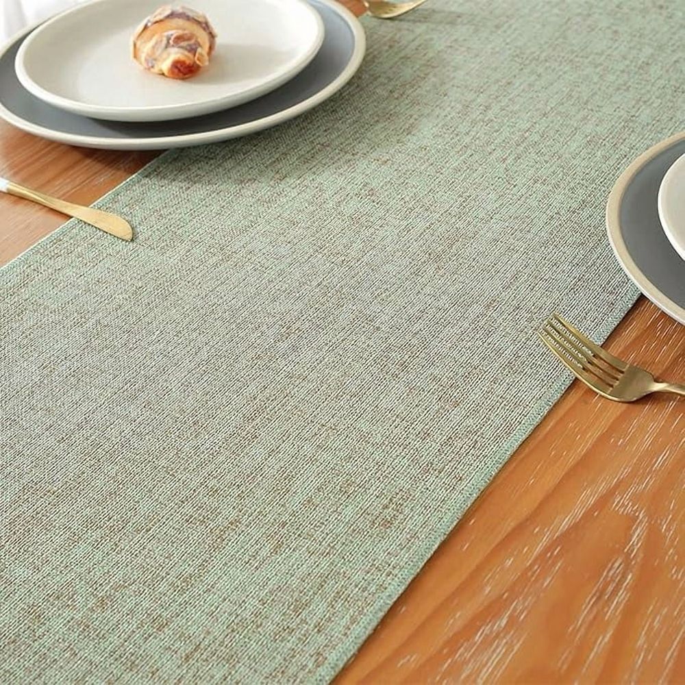Natural Table Runners 72 Inches Long,  Linen Style Rustic Farmhouse Table Runner, Boho Woven Dining Table Runner, 13x72 Inches