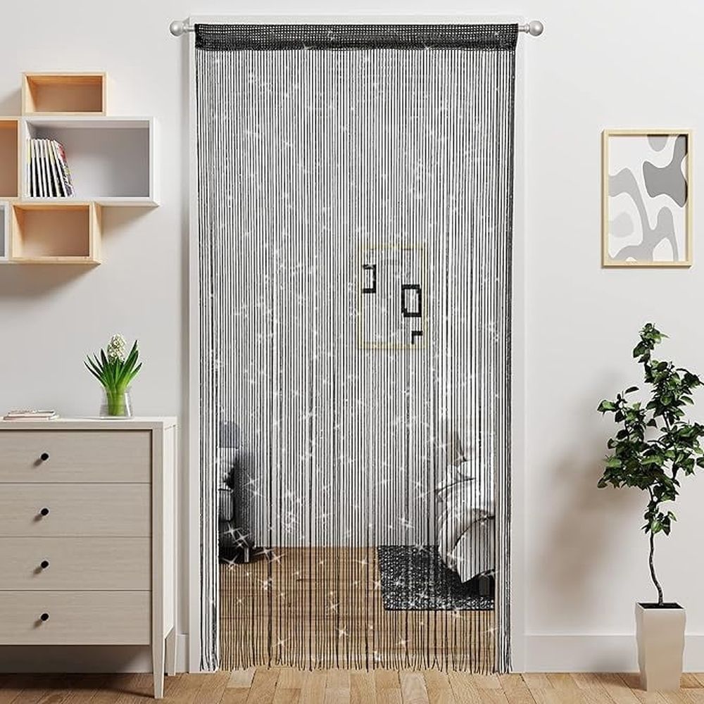 Home Decor Sequin Curtain for Doorway,Door String Curtains, 39x79 inch Hanging,Closet Bedroom Blind Living Room Divider,Window Wall Panel Fringe Backdrops Sheer no Beads Beaded Decorative Crystal