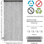 Home Decor Sequin Curtain for Doorway,Door String Curtains, 39x79 inch Hanging,Closet Bedroom Blind Living Room Divider,Window Wall Panel Fringe Backdrops Sheer no Beads Beaded Decorative Crystal