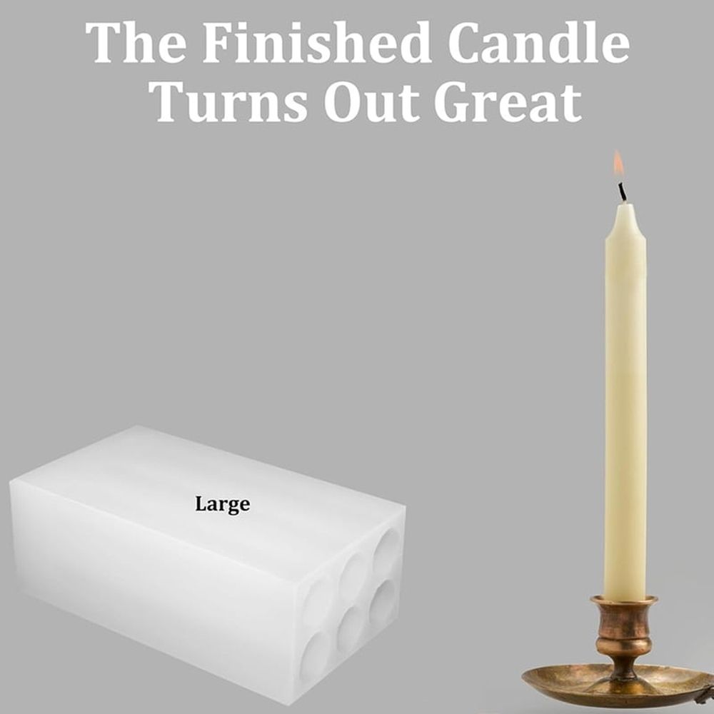 6-Hole Long Pillar Silicone Candle Mold for DIY Candle Making, Versatile Cylinder Design