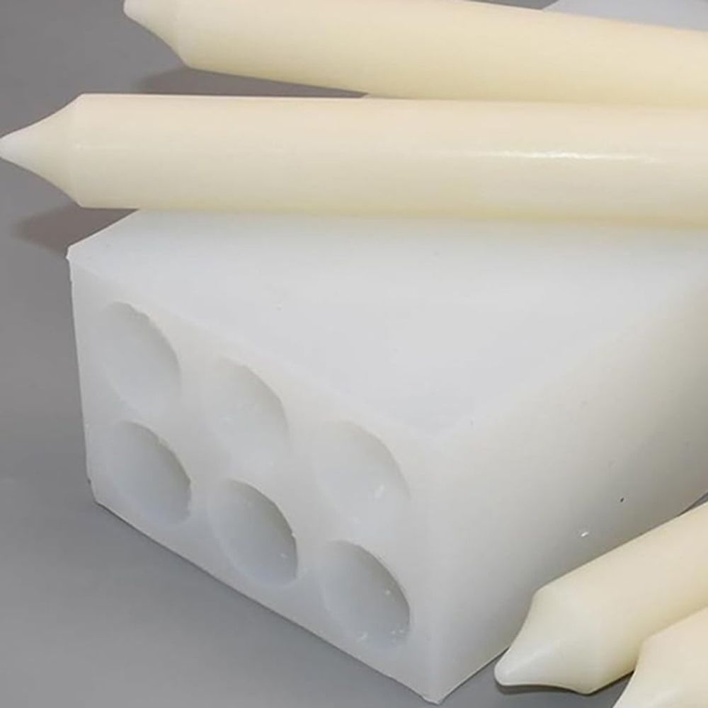 6-Hole Long Pillar Silicone Candle Mold for DIY Candle Making, Versatile Cylinder Design