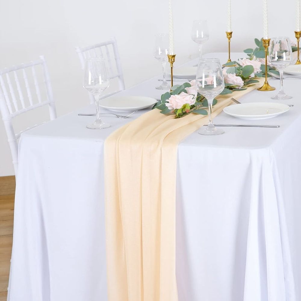 Wedding Arch Draping Fabric 29.5 Inch X 26.25Ft Sheer Curtain Drapes for Wedding Ceremony Arch Drapes Champagne